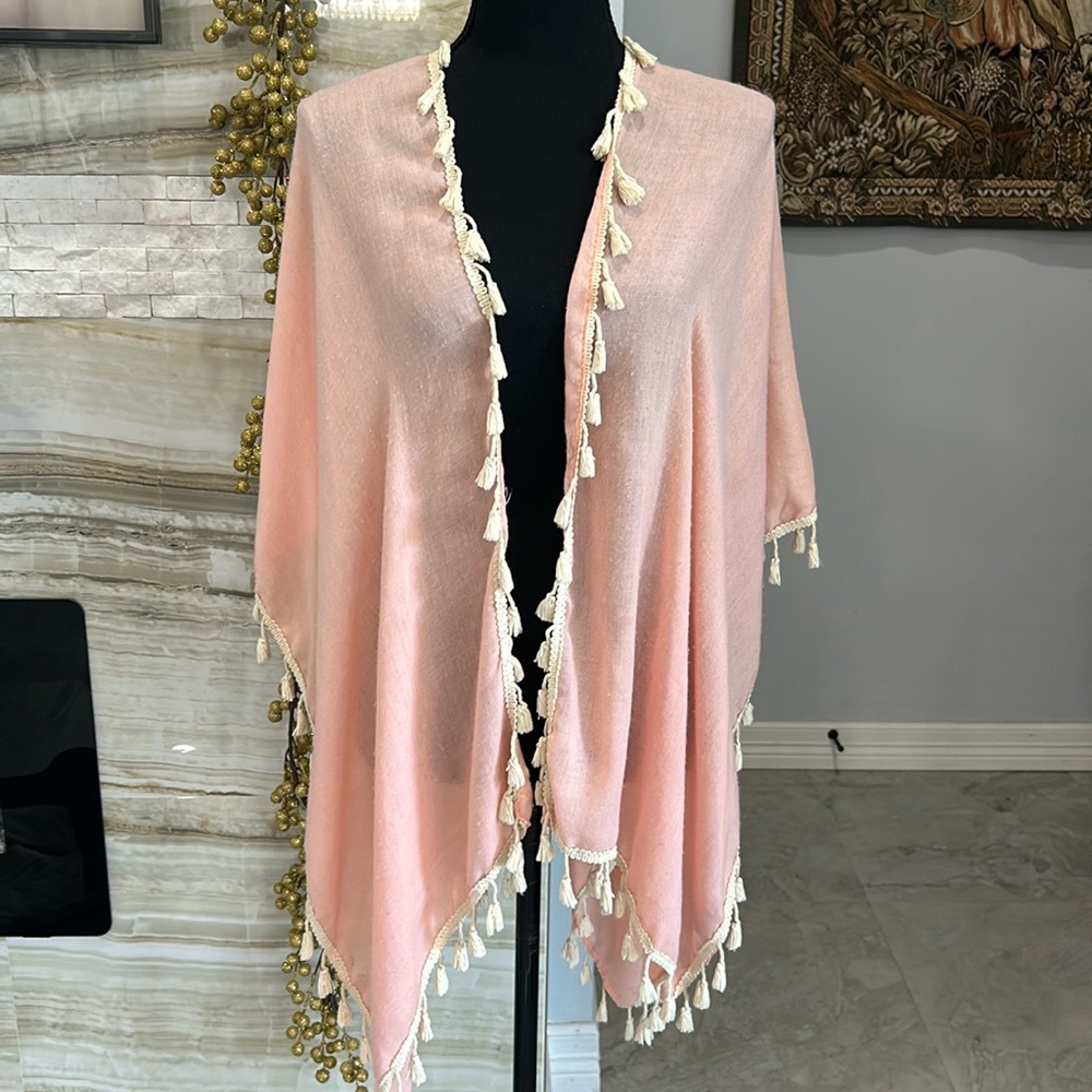 Open Cardigan with Border‎ Tassel. OS